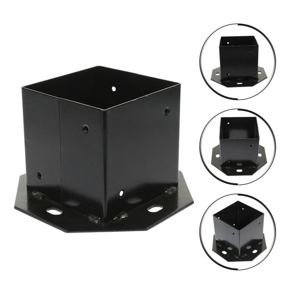 ULTNICE Square Base Railing Post Holder Iron Black Simple Design 1Set