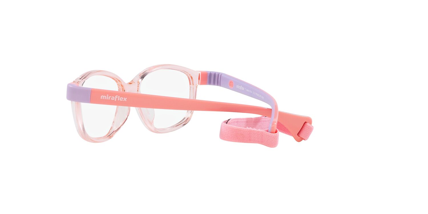 Miraflex Youth 0MF4007 Flexible & Safe Eyeglasses with Case & Headband, 46mm, Translucent Coral
