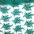 thumbnail image 2 of Floral Bridal Lace Sequins Beaded Scallop Fabric for Dresses 52’’ BTY (Spring Green), 2 of 5