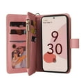 thumbnail image 5 of Wallet Case for Google Pixel 7 Pro, Magnetic Zipper Pouch Premium PU Leather with Kickstand Wallet Flip Shockproof Phone Case Wrist Strap Card Slots Holder Pocket Google Pixel 7 Pro,
Pink, 5 of 10