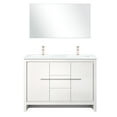 thumbnail image 2 of 48" X 20" White Bathroom Vanity With Quartz Top, Rose Gold Faucet And 43" Mirror - 20", Faucet, Chic, 2 of 5