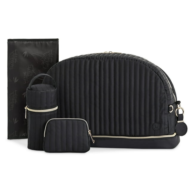 Hannah & Sophia Weekender Diaper Bag Set, Midnight Black