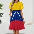 thumbnail image 2 of Venezuela Flag Short Sleeve Dress Women Summer Evening Dresses Ladies Sundress, 2 of 7