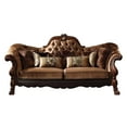 thumbnail image 4 of ACME Dresden Sofa w/7 Pillows, Golden Brown Velvet & Cherry Oak, 4 of 4