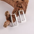 thumbnail image 7 of Lancharmed Silver Plated Cute Earrings for Womens,Rectangular Geometry Earring Unique Gifts, 7 of 7