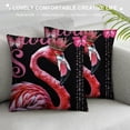 thumbnail image 3 of Orinice Flamingo Crown Pink Graphic Decorative Throw Pillow Cover Short Plush Aesthetic Decor for Home Couch Living Room Bed Sofa - 1PC 18x18in, 3 of 5