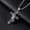 Style11- Cross w. Praying Hands, variant on Men's Silver Ankh Jesus Cross Viking Axe Pendant Necklace Punk Biker Jewelry 24"-Style8- Angel Wing