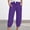 Dark Blue, variant on Women's Capri Pants, High Waist Drawstring Elastic Waistband Side Pocket Loose Lantern Jogger Cuffed Hem Cropped Mid Calf Casual Daily Lounge Bottoms, Blue L