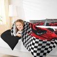 thumbnail image 4 of Manfei Red Racing Car Full Size Comforter Sets 3-Piece for Boys, Speed Sports Car Bedding Comforter Set, Black White Plaid Flag Bedding Sets, Super Cozy Room Decor, 4 of 8