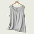 thumbnail image 4 of Horkkom Plus Size Tank Tops for Women Wide Strap Crew Neck Sleeveless Tops Loose Summer Flowy Tank Tops,XL-6XL, 4 of 9