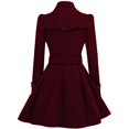 thumbnail image 2 of Abrigo ForeMode para mujer, de lana con doble botonadura, color rojo, 2 of 2