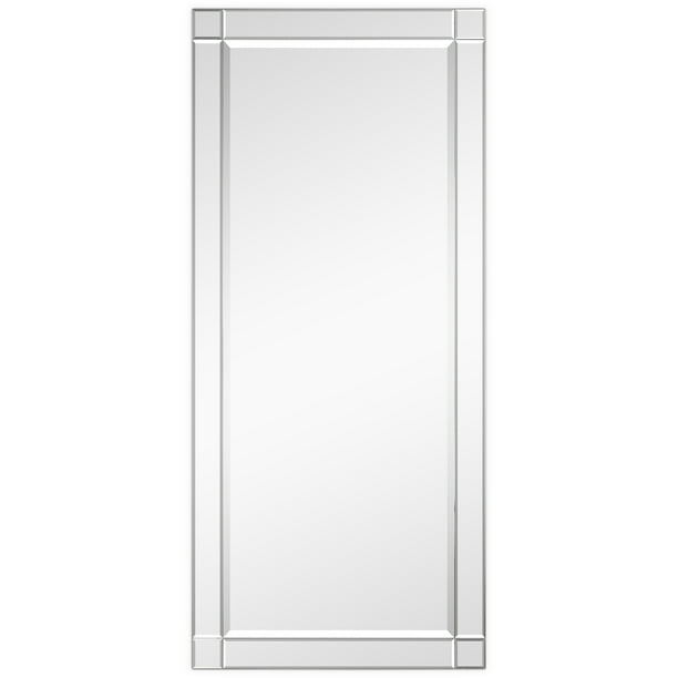 Empire Art Direct Moderno Squared Corner Beveled Rectangle Wall Mirror 24 X 54 Ready To Hang Com Empire Art Direct Moderno Squared, How To Hang A Large Beveled Mirror