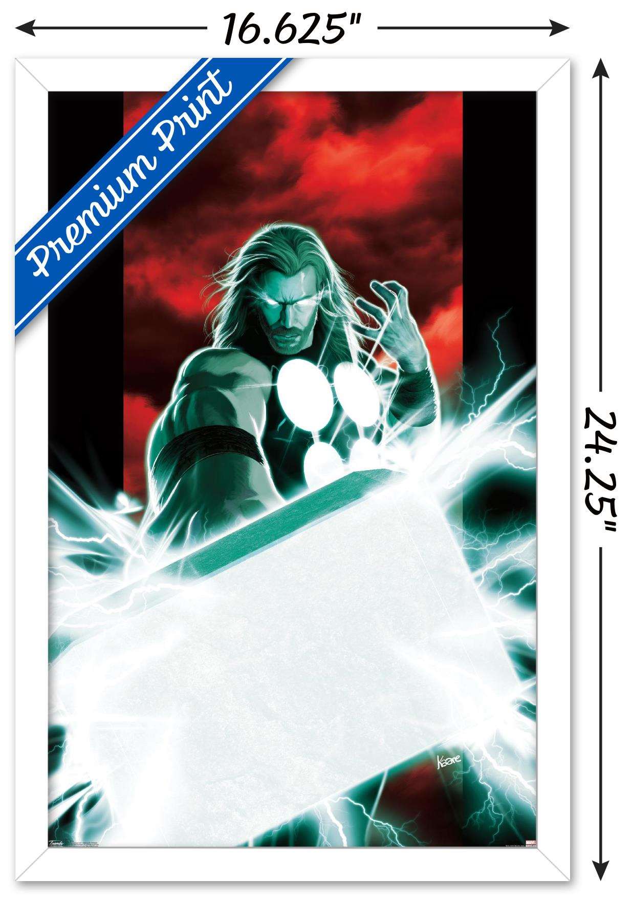 Marvel Comics - Thor - Mjolnir Wall Poster, 14.725" x 22.375", Framed