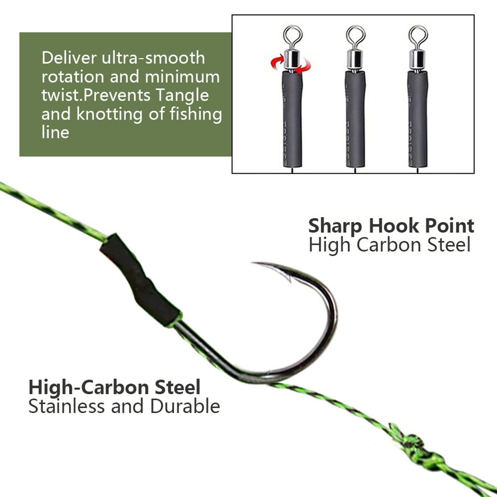 Carp Fishing Hair Rigs Kit Boilies Fishing Bait Rig Curved Barbed Carp Hooks
