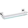 thumbnail image 1 of LANC Chrome Bathroom Shelf Glass Shelves 20-Inch Floating Tempered Glass Shelf Rectangular Stainless Steel Wall Mounted Silver Po, 1 of 10