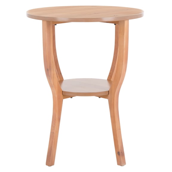 SAFAVIEH Rhodes Solid Rustic Natural Round Pedestal Accent Table (22 in. W x 22 in. D x 30.3 in. H)