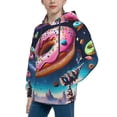 thumbnail image 2 of Sikiie Starry Sky Pine Tree Donut Youth Hoodie Sweatshirt Pullover Hooded Classic Casual Essentials Hoodiefor Boys Girls Kids -Small, 2 of 6