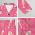 thumbnail image 6 of Top-kevin Women Long Sleeve Pajama Set Comfy Pjs Sets Champagne Bottles Glasses Stars 2 Piece Lounge Set, 6 of 12