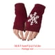 thumbnail image 3 of Guantes de medio dedo Minnieouse con patrón de copos de nieve Vino rojo, 3 of 6