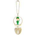 thumbnail image 1 of Green Suit Ireland Cartoon Car Keychain Angel Wing Pendant, 1 of 4