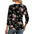 thumbnail image 6 of Gamivast Women's Blouses & Button-Down Shirts Floral Print V-Neck 3/4 Sleeve Tops Boho Tops Loose Fit Spring Tunic Tops for Women Casual, 6 of 7