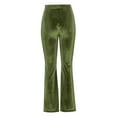 thumbnail image 5 of LLYwey Insulated Leggings for Women Ladies Winter Fashion Solid Color Gold Velvet Stripe Casual Pants and Pants New Winter Pants Green-1 S, 5 of 6
