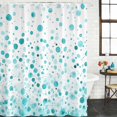 thumbnail image 3 of Turquoise Polka Dot Waterproof Fabric Shower Curtain,Modern Art Abstract Watercolor Dot Waterproof Fabric Shower Curtain for Bathroom Curtains Bathtubs Shower Curtains with 12 Hooks Standard 60x72, 3 of 8