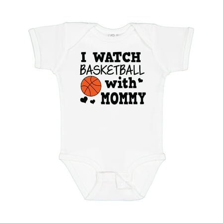 

Inktastic I Watch Basketball with Mommy Boys Baby Bodysuit