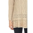 thumbnail image 5 of Simply Couture Women's Solid Relaxed Lace Ruffle Layered Cable Knit Light Sweater Blouse, 5 of 5