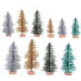 thumbnail image 1 of 10Pcs Artificial Sisal Adornment Mini Bottle Brush Mini Trees with Wooden Base, 1 of 2