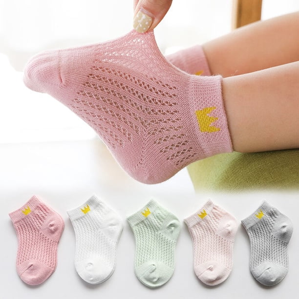 Calcetines de bebé 5 par/lote 0-5Y calcetines de bebé para niñas malla de algodón bonitos calcetines para niños recién nacidos accesorios de ropa de bebé Tan Jianjun unisex