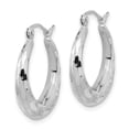 thumbnail image 2 of Primal Gold 14 Karat White Gold Diamond-cut Hoop Earrings, 2 of 4