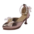 thumbnail image 4 of Zapatos de tacón alto a escala 1/4, accesorio de disfraz para muñecas hecho a mano para niños. Champán, 4 of 9