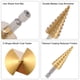 thumbnail image 5 of 3 piezas de brocas escalonadas de 3-12/4-12/4-20 mm, cono de acero de alta velocidad, recubierto de titanio, juegos de herramientas para cortar agujeros de metal, 5 of 5