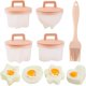 thumbnail image 1 of 4 Piezas Huevos Escalfados Hervidor de Huevos, Sin BPA, Hervidor de Huevos, Huevera, Cazador Furtivo de Huevos con Cepillo de Aceite Antiadherente Rosa Desayuno Perfecto, 1 of 4