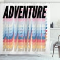 thumbnail image 1 of Adventure Shower Curtain, Colorful Illustration of Retro Inspired Nested Lettering Modern Calligraphy, Fabric Bathroom Set with Hooks, 69W X 84L Inches Extra Long, Multicolor, by Ambesonne, 1 of 2