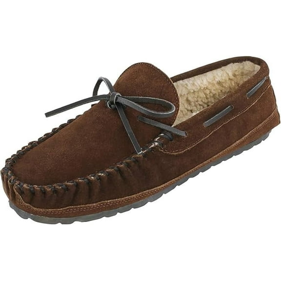 Minnetonka Men's Casey Moccasin Slippers Chocolate 12 M