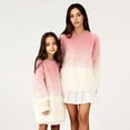 thumbnail image 2 of GPOECD Automne Hiver Chandail-Over Assorti pour la Famille Col Rond Manches Longues Chandail Chaud Doux Confortable Rose, Enfants-140, 2 of 5