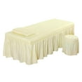 thumbnail image 1 of jifeng Spa Massage Table Valance Sheet Pillowcase Stool Cover 75x28" Beige Beige-L, 1 of 8