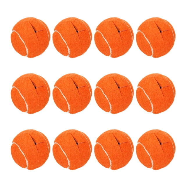 Uxcell 12 Pcs Pelotas de Tenis Precutadas para Andadores, Accesorios Universales de Pelotas Deslizantes Precutadas para Protección de Patas de Muebles y Pisos, Naranja