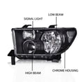 thumbnail image 6 of PIT66 Headlights, Fit for 07-13 Toyota Tundra/08-17 Toyota Sequoia Passenger Side Headlamps Assembly Left & Right Clear Lens Black Housing Clear Reflector, 6 of 9