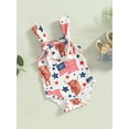 thumbnail image 3 of Bagilaanoe 0-18M Infant Baby Girl 4th of July Clothes Independence Day Outfits Flag Print Romper Sleeveless Playsuit Summer Clothing, 3 of 8