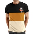 thumbnail image 1 of Mens Casual Pantalones Cortos Cuello Redondo Patchwork Impresión Suéter Blusa de Fitness, Camisetas para Hombre, 1 of 4