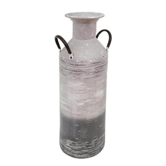 Sagebrook Home 13877-01 21.75 in. Metal Milk Can with Two Handles, Gray