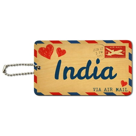 Graphics and More Air Mail Postcard Love for India Wood ID Card Luggage (Best Low Budget Graphics Card In India)