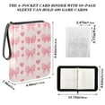 thumbnail image 3 of Game Card Storage Bag Collectible Trading Card Albums The 4-Pocket Card Binder With 50-Page Sleeve Can Hold 400 Game Cards Pink Bow, 3 of 6