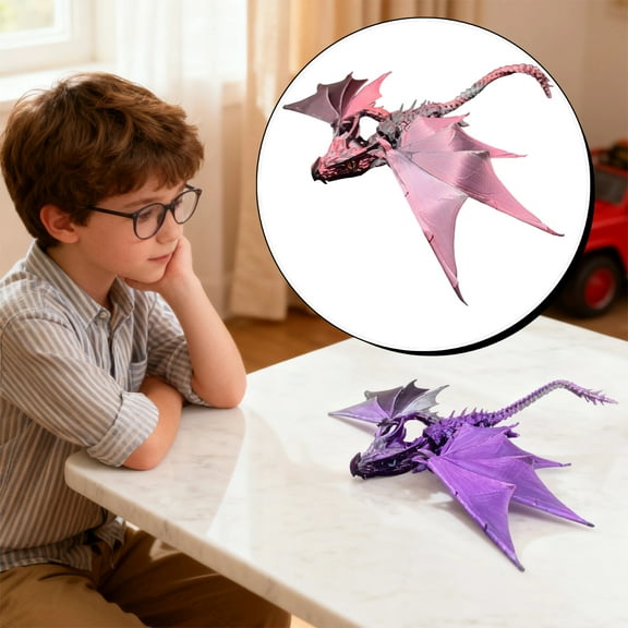 Articulated 3D Printed Dragon with Flexible Wings, Fantasy Model, Movable Desk Decor, Collectible Gift
