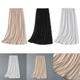 thumbnail image 2 of Yokua Womens Basic Solid Color Half Slips Underskirt Elastic Waist Midi Long Skirt, 2 of 11