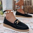 thumbnail image 2 of YOUYEDIAN Loafers for Women Casual Slip On Platform Wedge Heel Fashion Chain Deco Comfy Flats Versatile Outdoor Round Toe Soft Walking Shoes, 2 of 5