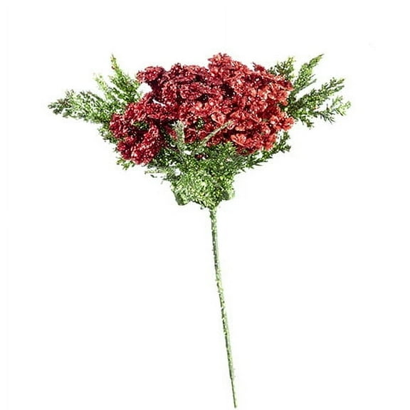 Christmas Decoration Mini Poinsettia Pick Glitter Red, Size 5x8 1 pc